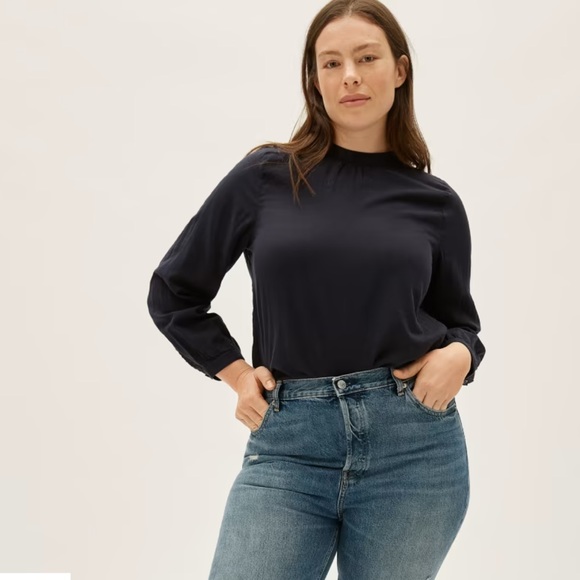 Everlane Tops - Everlane Double-Gauze Shirred Top